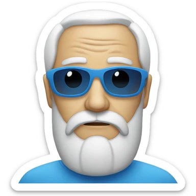 stoic old man with beard and blue sunglasses sticker