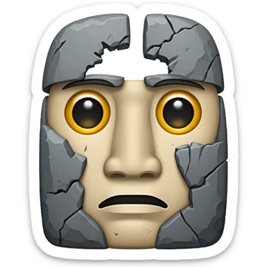 moai emoji with tear sticker