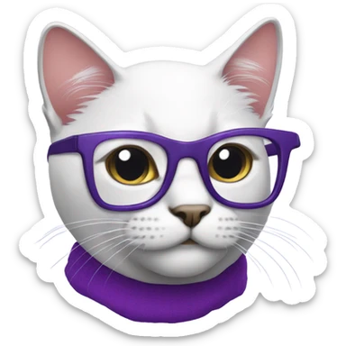 Back Cat with purple glasses sticker