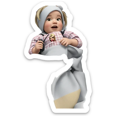 realistic girl with rifle sticker