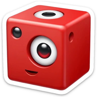 red Cube had 1 circle eye sticker