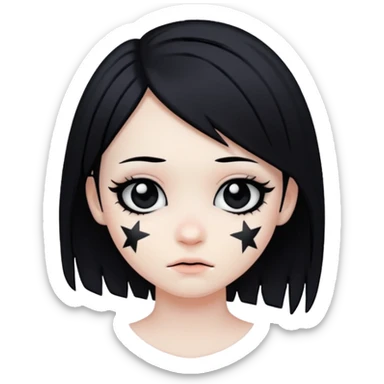 emo star with stitches and black outline sticker