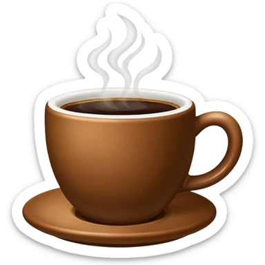 plain Coffee without Saucer, Brown Cup, no saucer. sticker