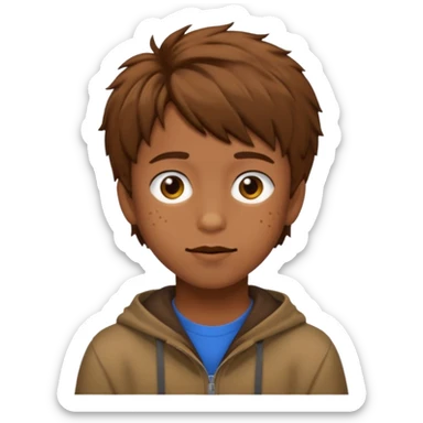 Felix Freckles straykids emoji shaggy hair the color browm sticker