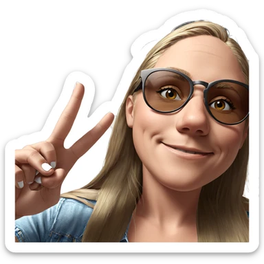 smiling girl in sunglasses sticker