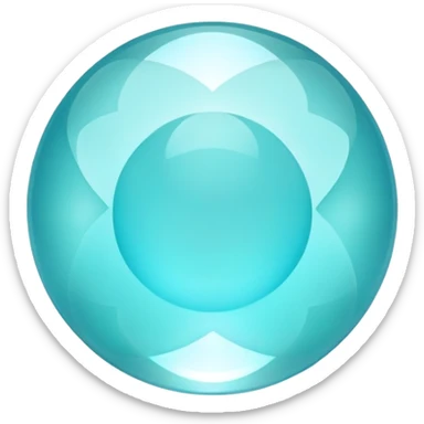 Round cut smithsonite gemstone with aqua blue color and holographic color play sticker