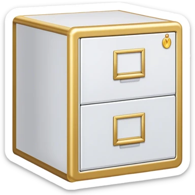 white and gold filing cabinet sticker