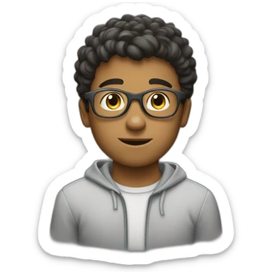 A boy who is busy in watchy movie sticker