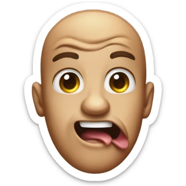 Rolling eyes with tongue out sticker