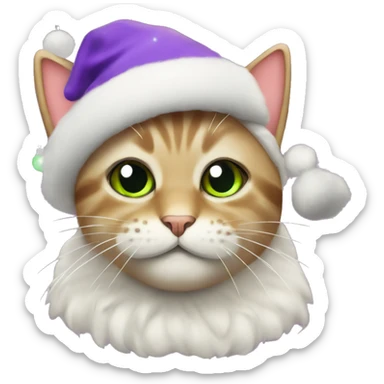 Christmas cat covered in Christmas lights  sticker