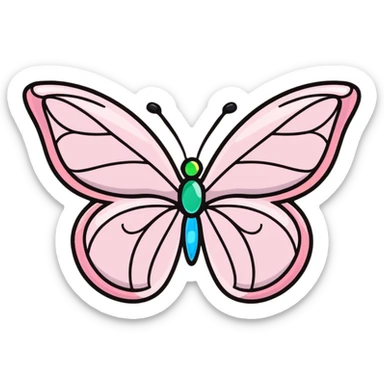 Light pink rainbow glass crystal butterfly sticker
