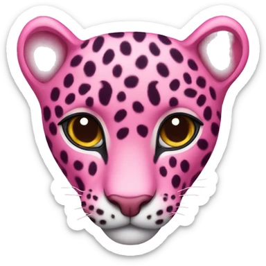 Pink leopard heart sticker