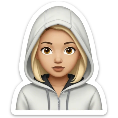 jANELLE wearing a hoodie ￼ sticker