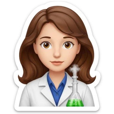 young women pharmacist studying science, wavy hair sticker