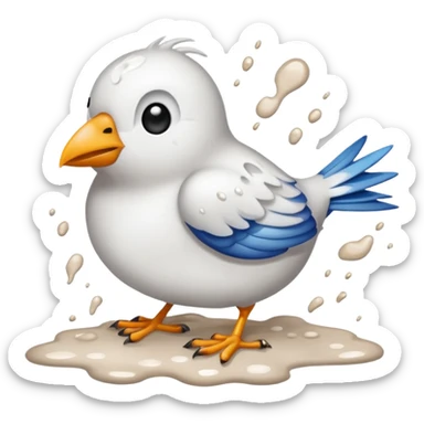 Bird pooping sticker