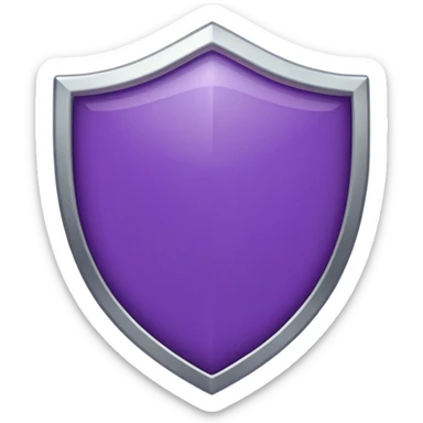 A shield with a thumb pick in the middle the shield is all purple and the thumb pick all white sticker