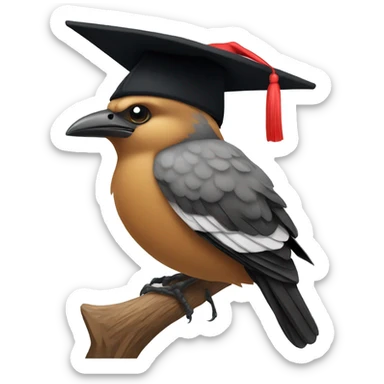 bird with University of Georgia hat sticker