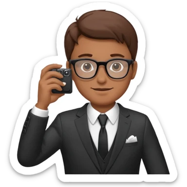 Hombre moreno con gafas haciendo fotos en una boda sticker