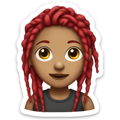 Girl with red dreads sticker