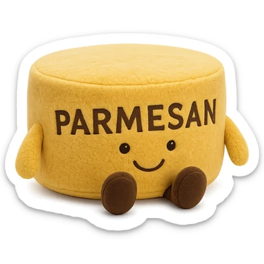 parmesan cheese wheel jellycat stuffed plushie sticker