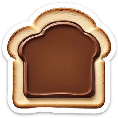 slice of bread with a spread of nutella sticker