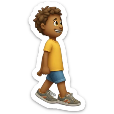 rubs his foot on the road sticker