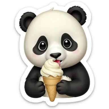 Panda eating ice cream sticker