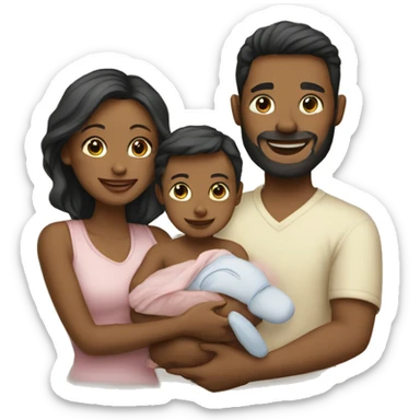 couple with baby sticker