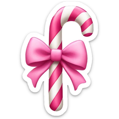 Pink candy cane with a bow  sticker