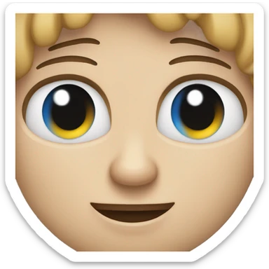 Emoji de un calvo con ojos azules sticker