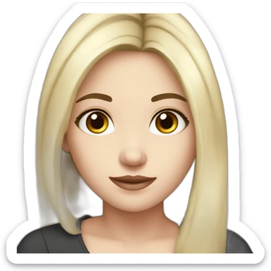 sarah phd student cute white skin black hair sticker