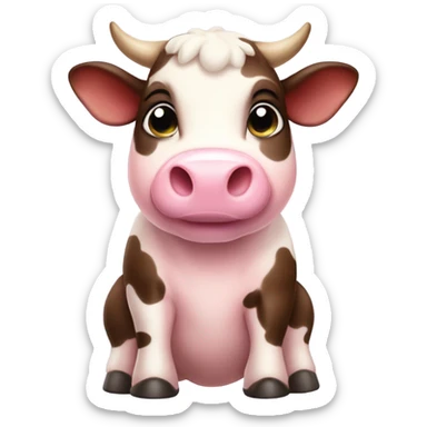 Baby Pink Strawberry Cow  sticker