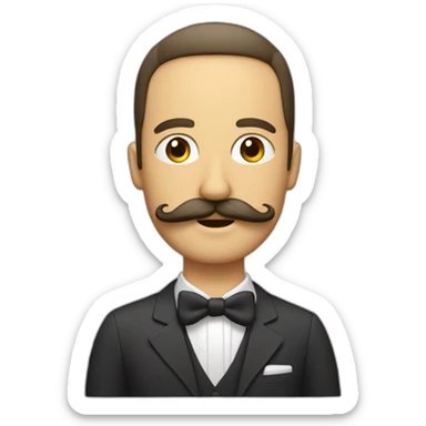 Homme avec coupe sur le coté et moustache en carrée sticker