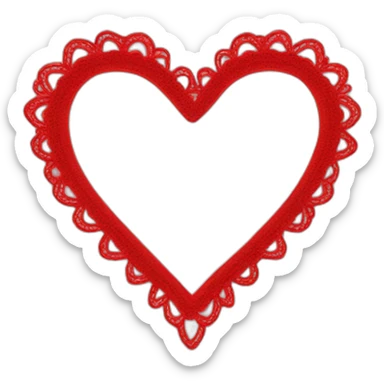 Red lace heart frame  sticker