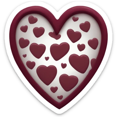 maroon heart  sticker