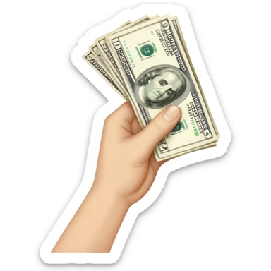 hand bag of money sticker