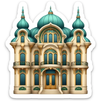art nouveau architecture sticker