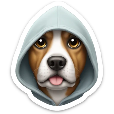 Dog wearing hoodie  sticker