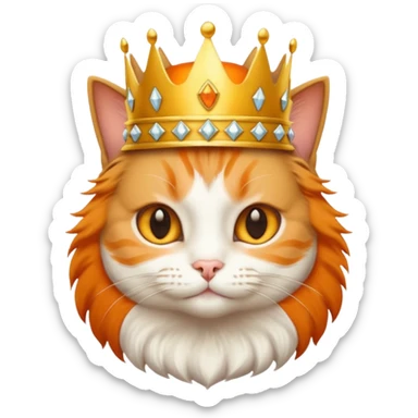 cat with crown  sticker