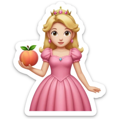 princess peach mixed with a peach sticker