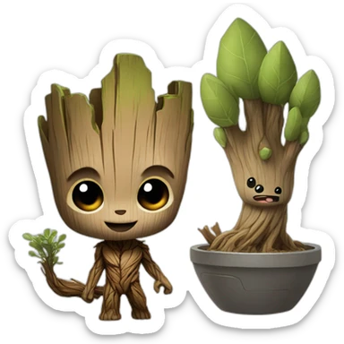 Rocket and groot sticker