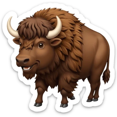 Smiling Buffalo in motion sticker