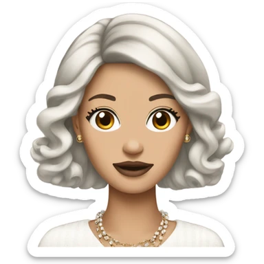 brunette wearing Chanel accessories  sticker