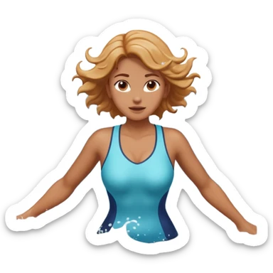 woman standing in ocean waves, water splashing around her, confident expression, dynamic sea motion, cinematic ocean vibe, 3D cartoon style, mobile game icon style, clean background, no text, no watermark
  sticker