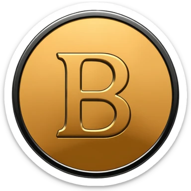 Emoji icon of a metal coin with engraved letter 8, minimalist style, isolated, only black color sticker