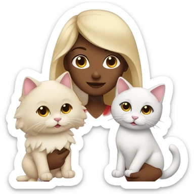 Lexie wearing red dress with 2 cats sticker