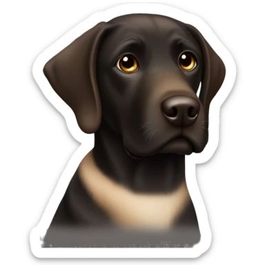 Black Labrador with brown hair girl sticker