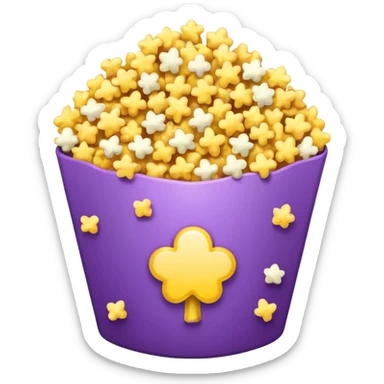 Glitter purple and yellow popcorn  sticker