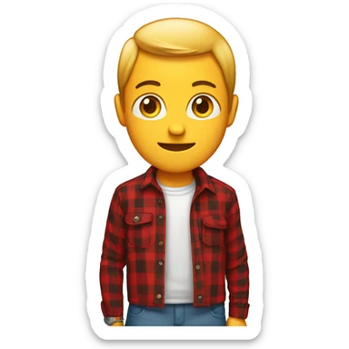 casually red plaid shirt sticker