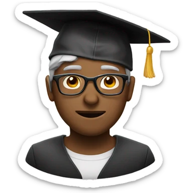 A man in glasses and square academic cap sticker
